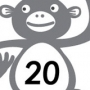 Monkey Numberline BW 11-20